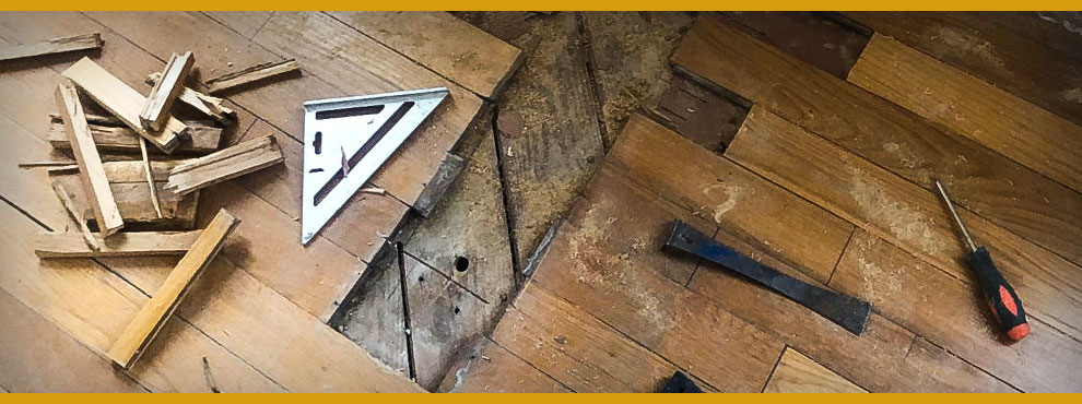 Restored and Repaired Hardwood Floor